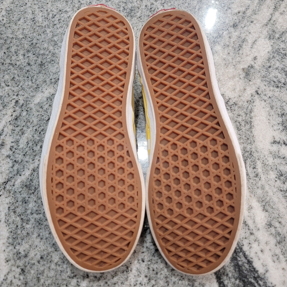 VANS Classic Slip-On Yellow Checkerboard    Sneakers Sz 7 - Picture 5 of 10